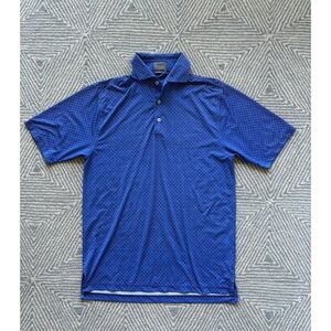 Fennec Performance Polo Shirt - Blue/White Diamond Pattern -‎ Small